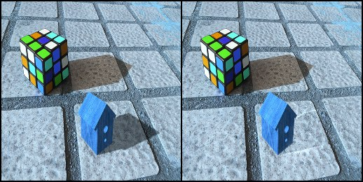 An example of a generated shadow in the absence of an L2-loss contribution