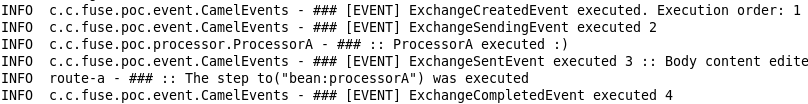 Print of each event in a log with the sequence number of execution