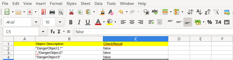 Simple decision table