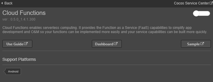 Cloud Functions page