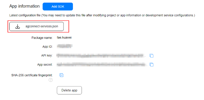 App information UI