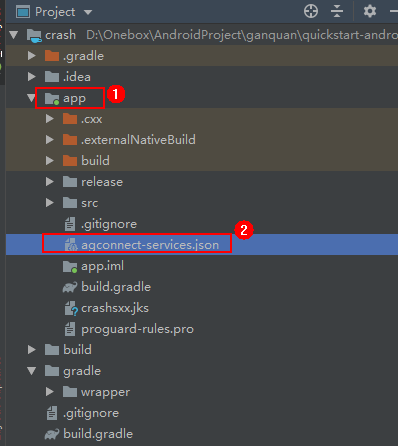 Copying agconnect-services.json