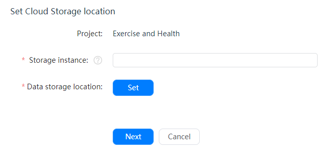 Set Cloud Storage location