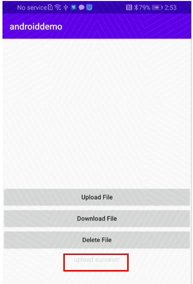 After tapping Upload File