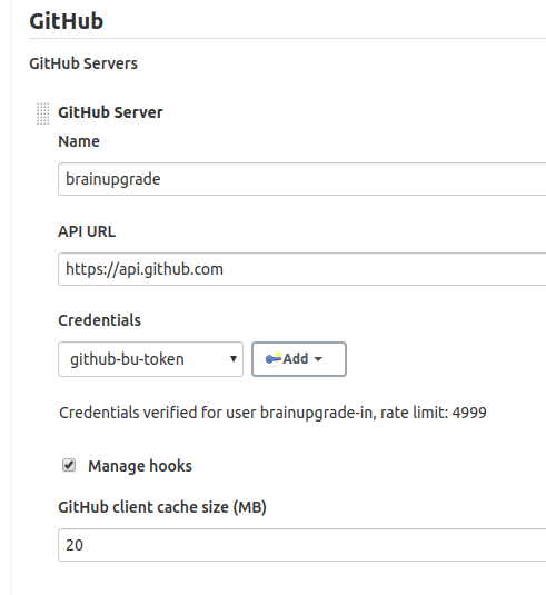 GitHub server configuration