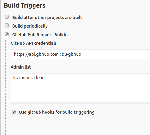 GitHub pull request trigger