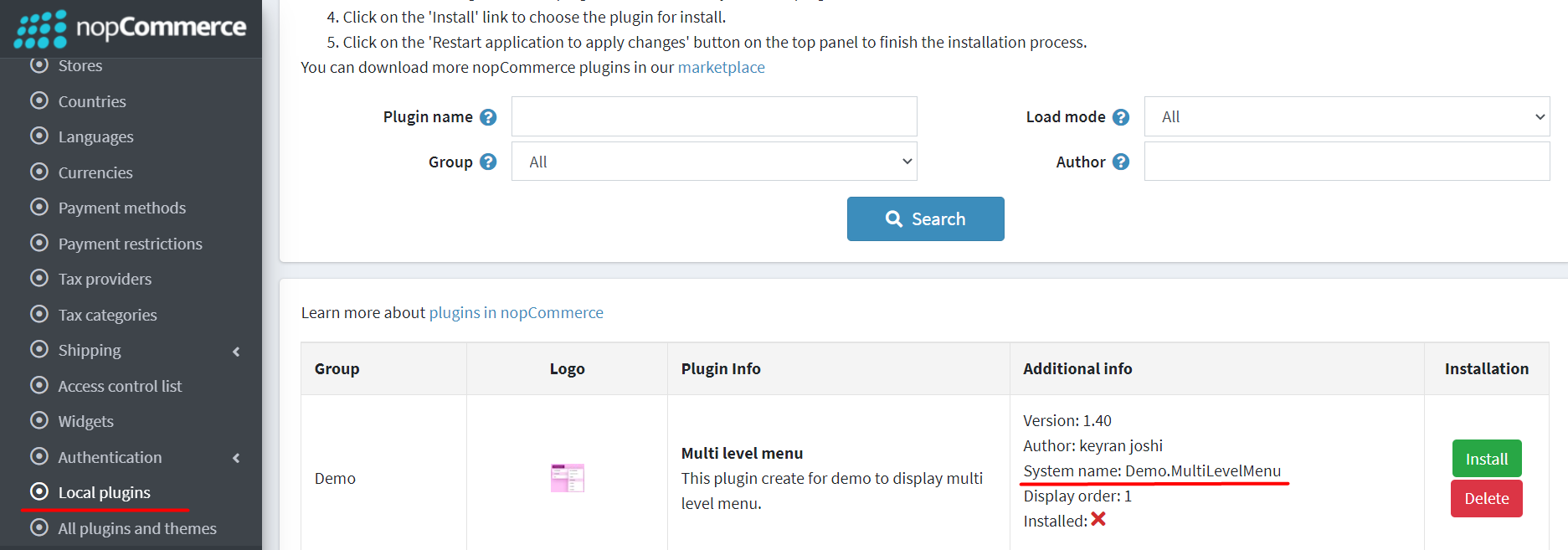 Plugin display screenshot.