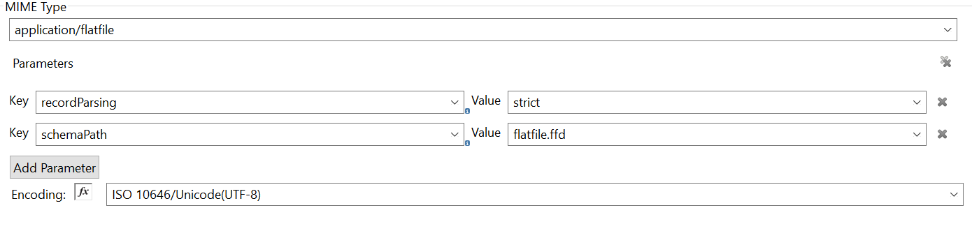 MIME Type > Add Parameter