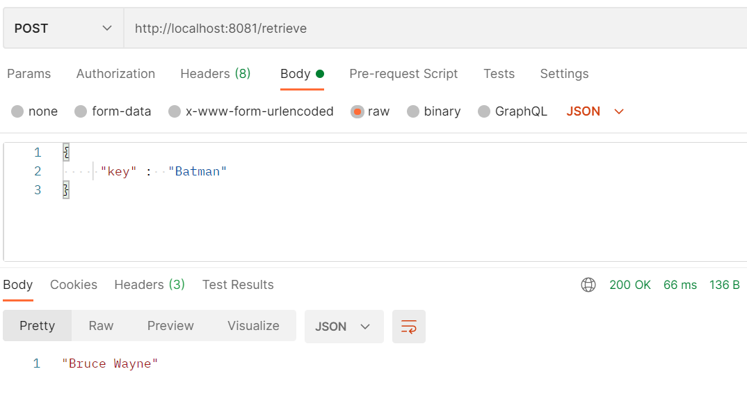 Retrieving value using Postman