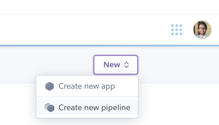 Creating a new pipeline in Heroku