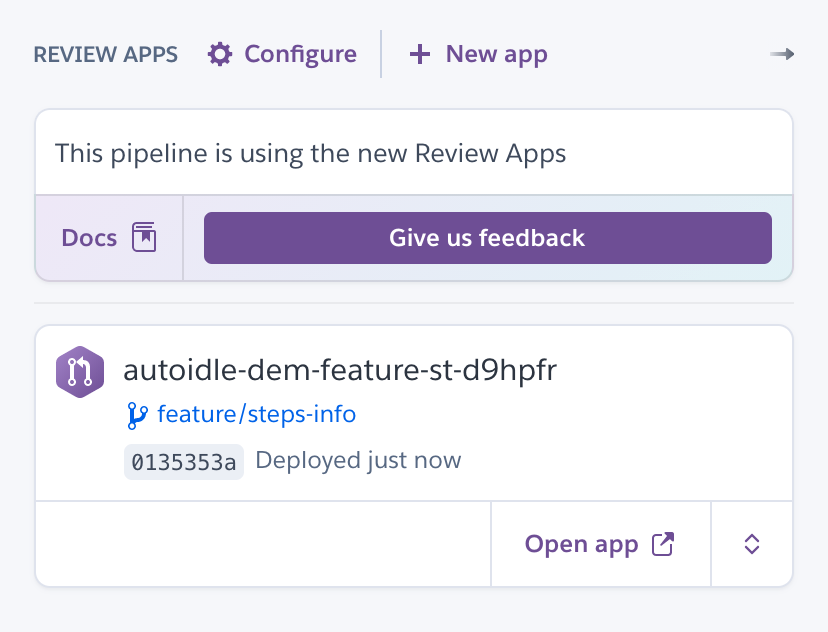 Heroku review app was successfully created!