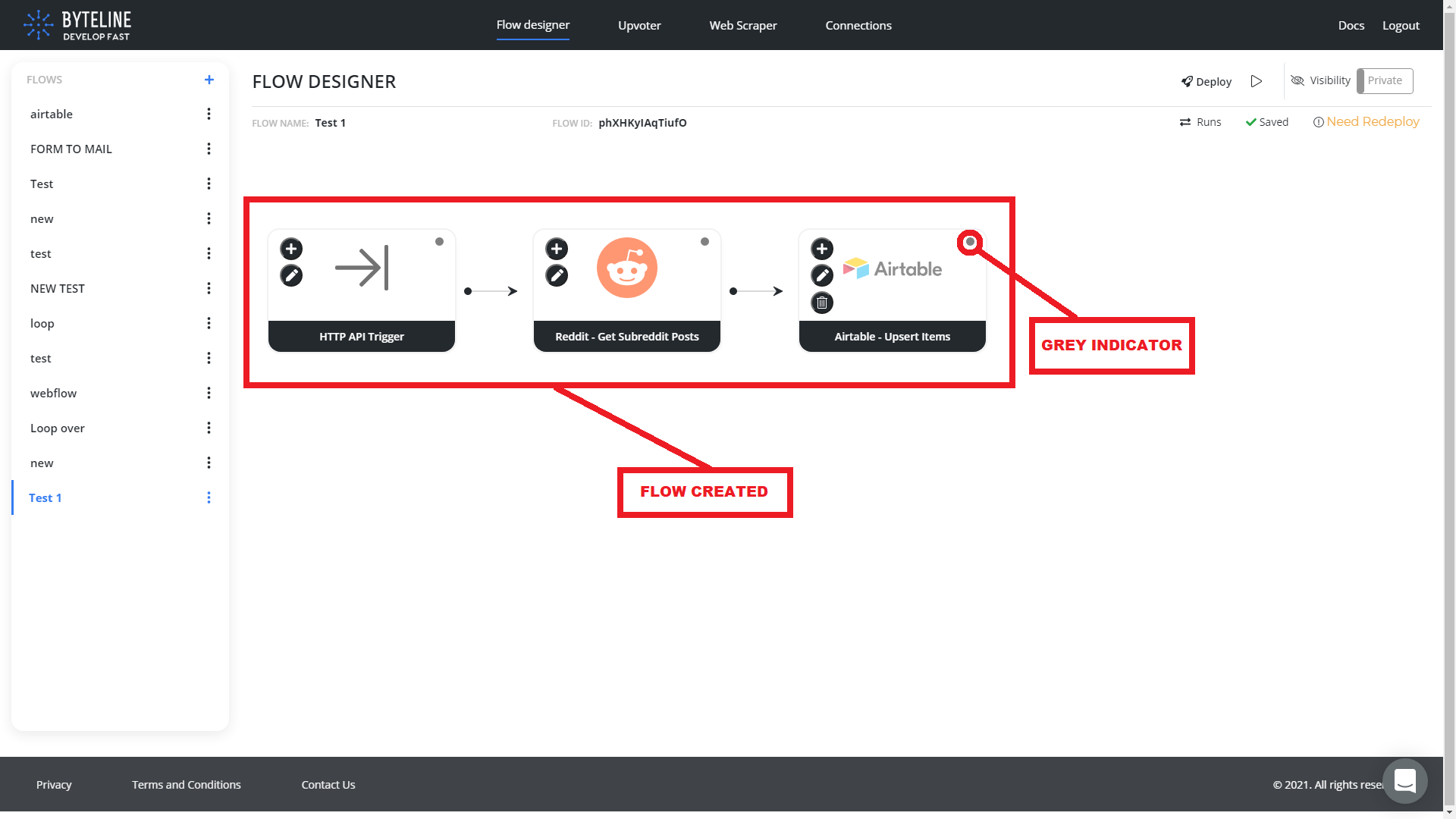 Grey Indicator on Airtable Node