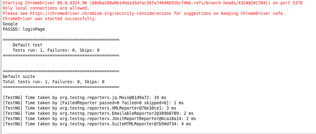 Console Output