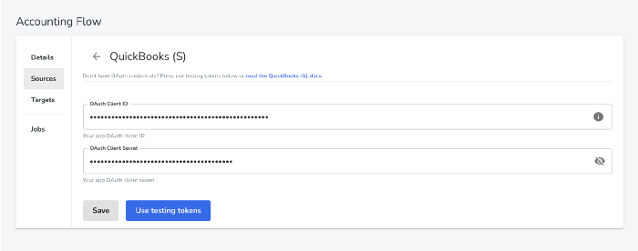Create the Quickbooks OAuth flow