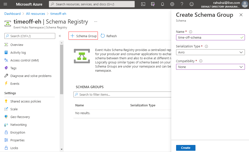 Create Schema Group