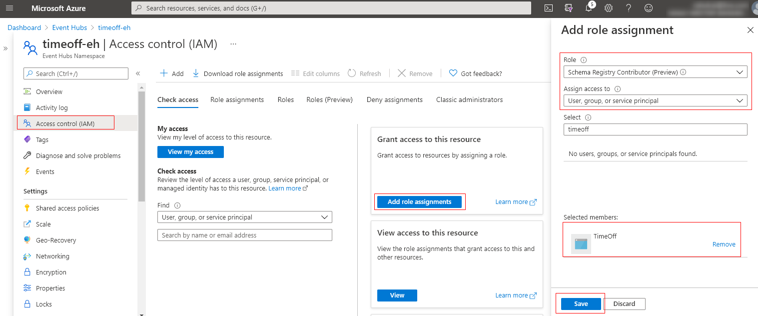 Assign role to TimeOff application