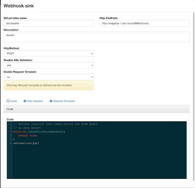 Websink Sink Config