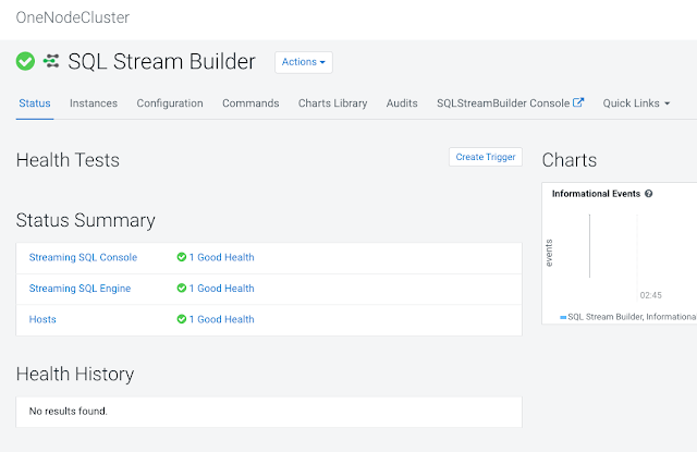 SQL Stream Builder > Health Tests