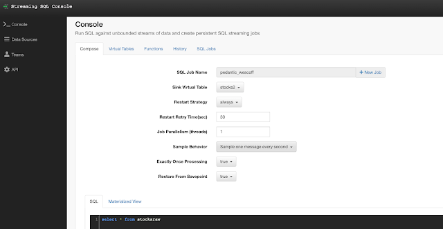 Streaming SQL Console Compose