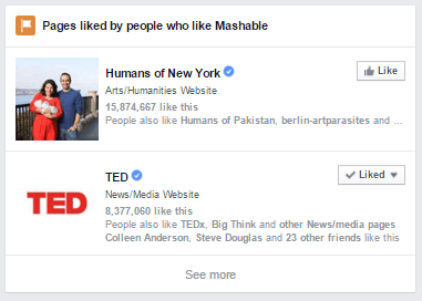 Screenshot of Facebook Collaborative Filtering