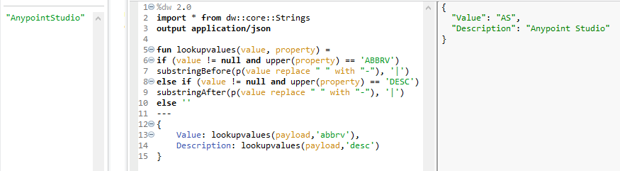 AnypointStudio values