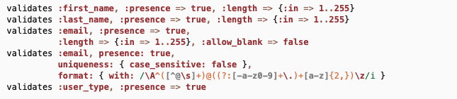 Example Ruby on Rails validation