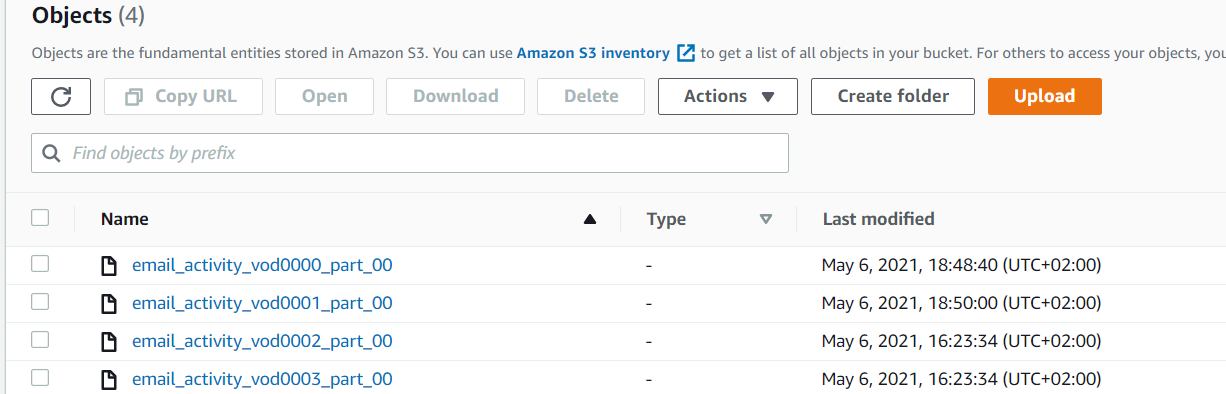 Data Files on AWS S3