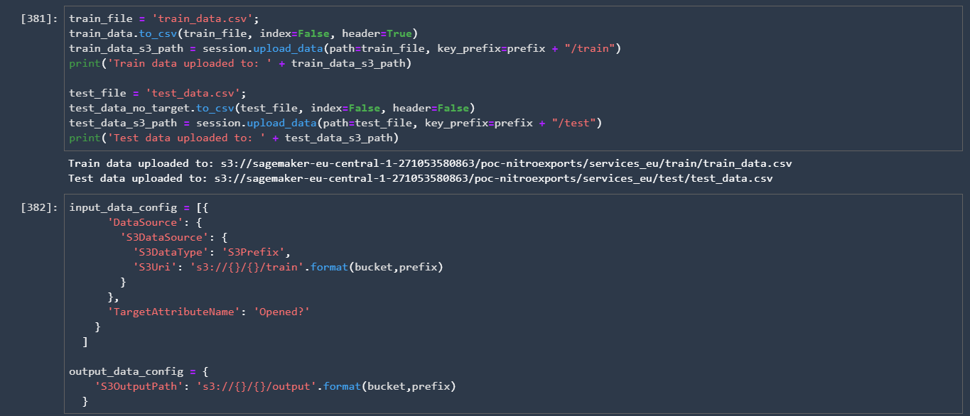 Create SageMaker AutoML Config data.