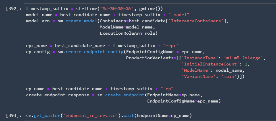 Create Sage Maker Endpoint for Predictions