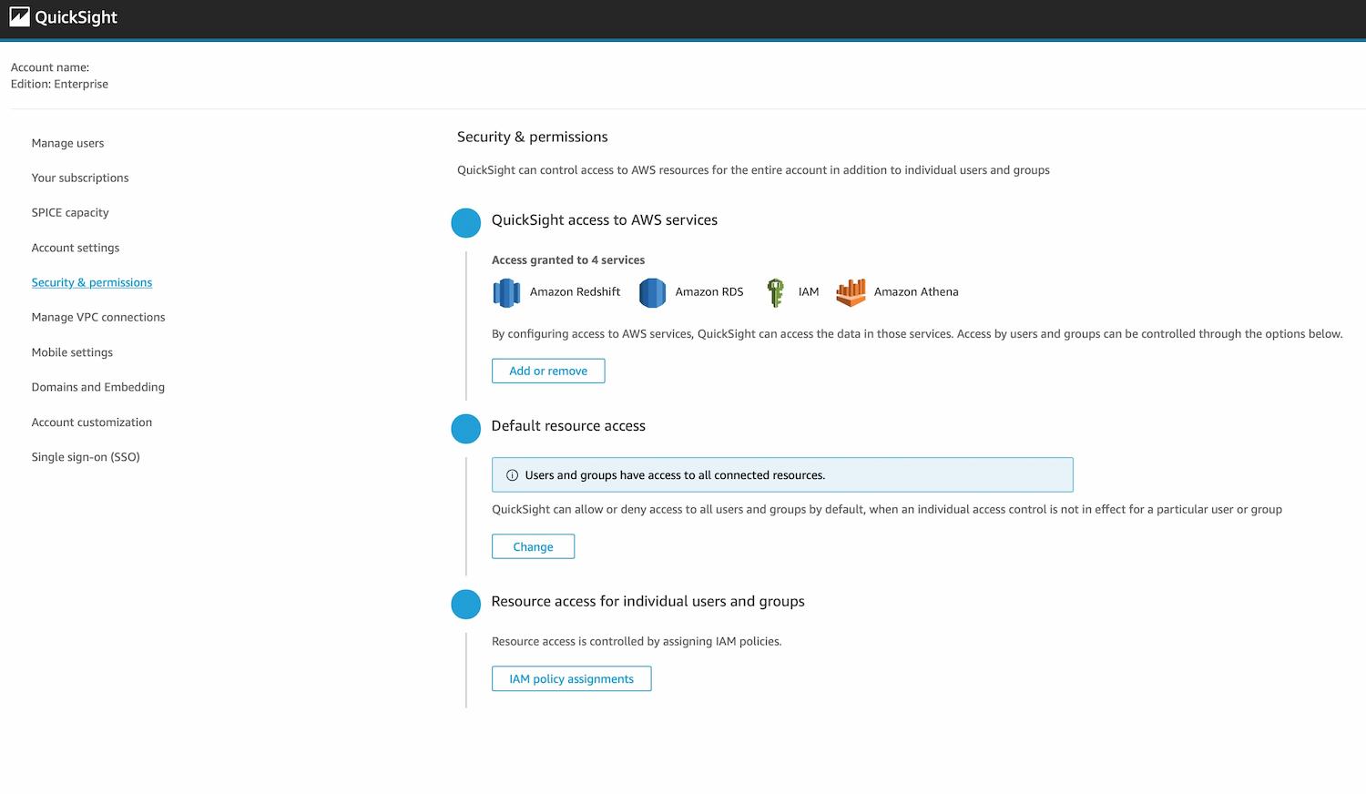 Security and Permissions Settings