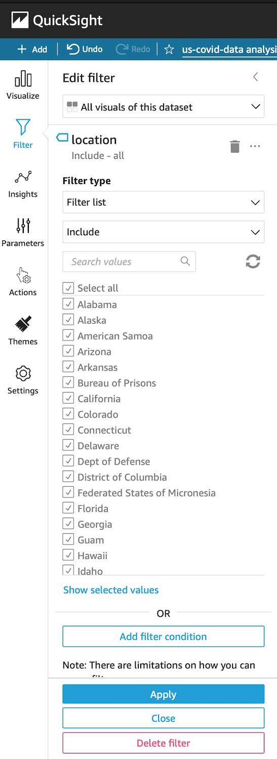 Filtering Options