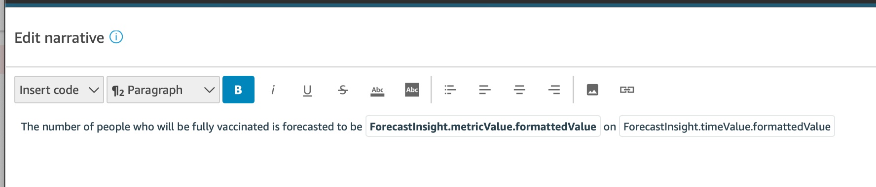 Customize Narrative