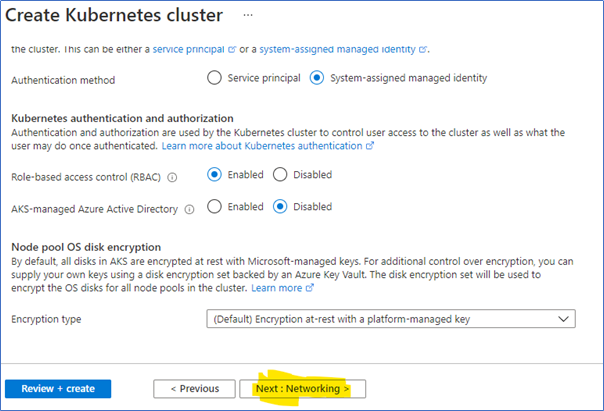 Creating the Cluster screenshot.