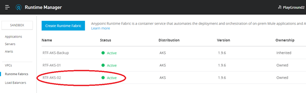 Runtime Manager screenshot.