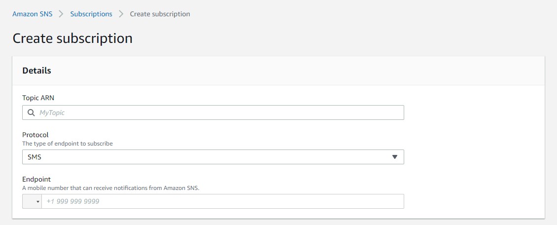 Create subscription