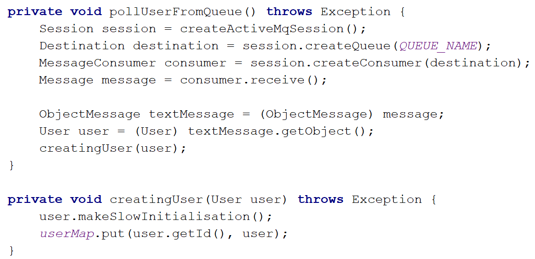 Polling New User From ActiveMQ Queue and Processing It