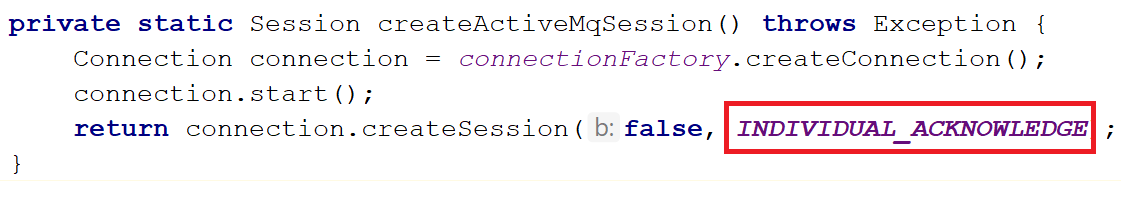 Change Acknowledgment Mode While Creating Session