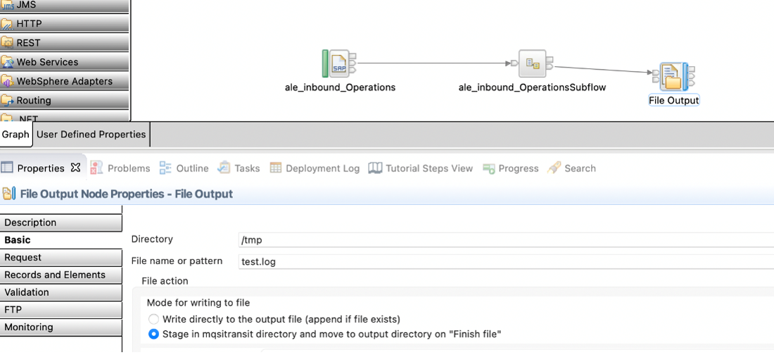 Stage in mqsitransit directory