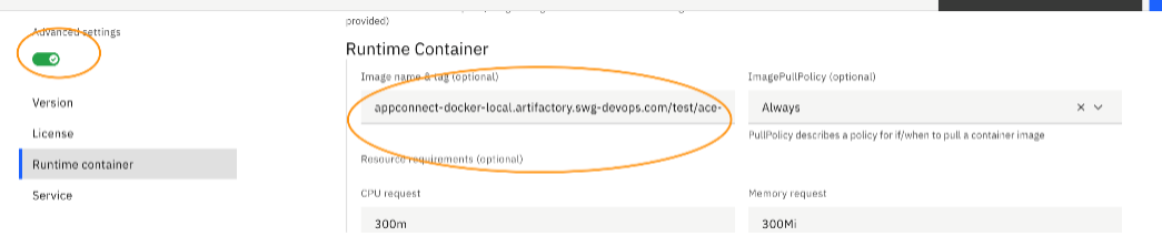 Runtime container info