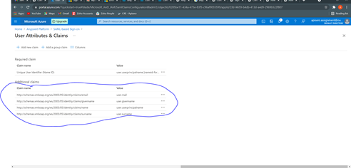 User Attributes and Claims