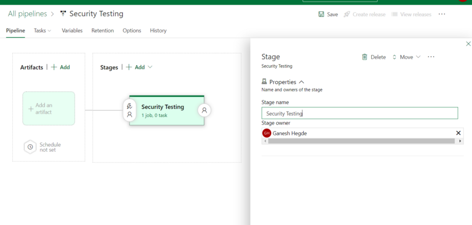 Naming security testing stage