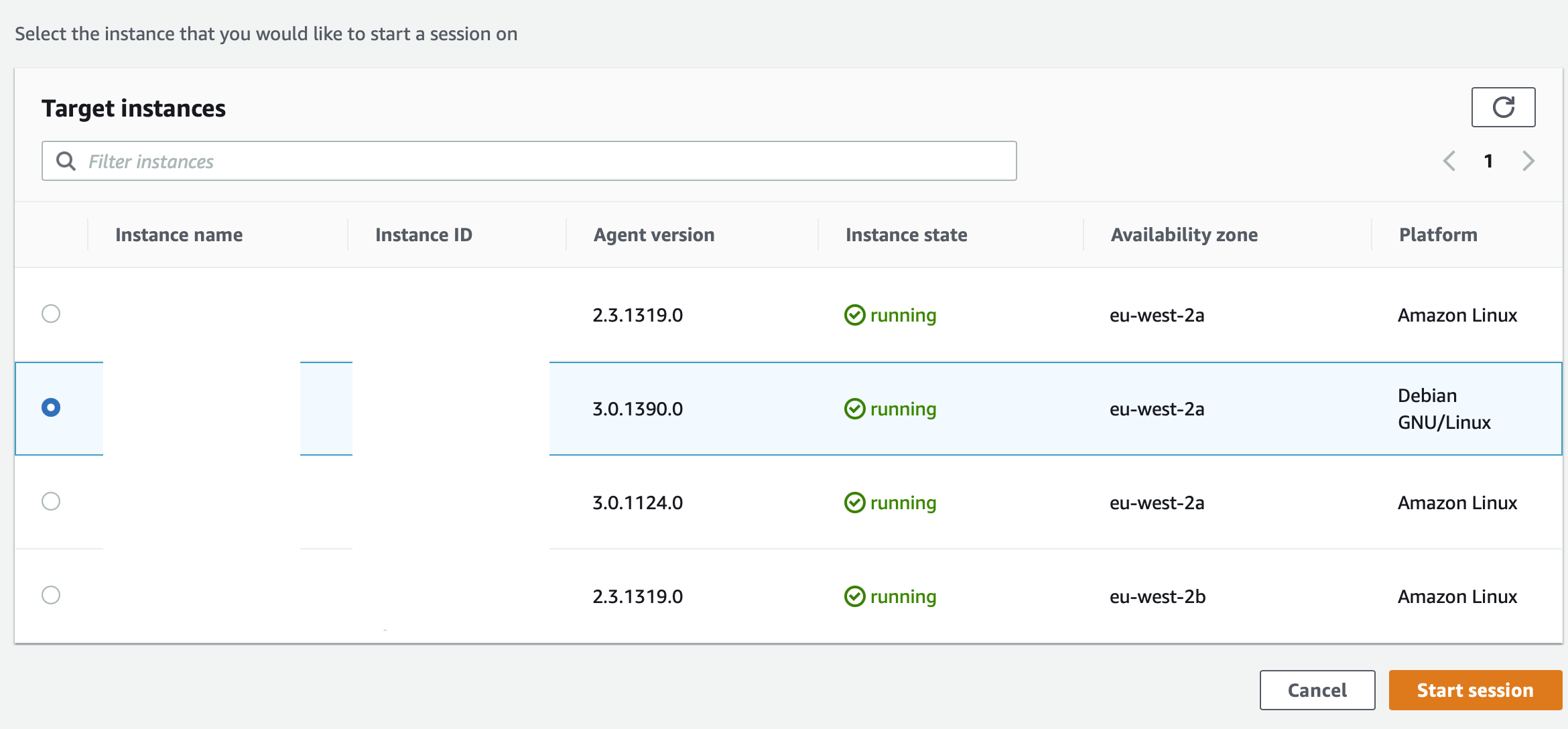 Target instances