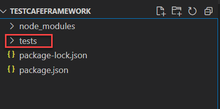Creating Test Folder Under The Project Folder