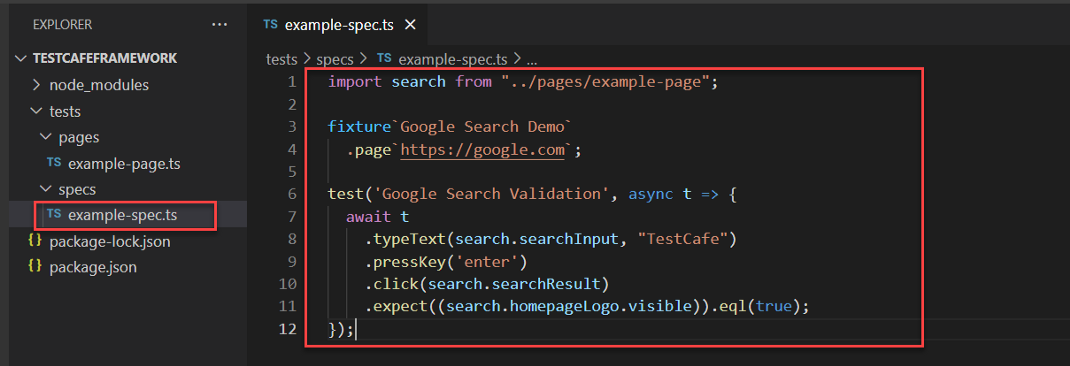 First Test Script With TestCafe