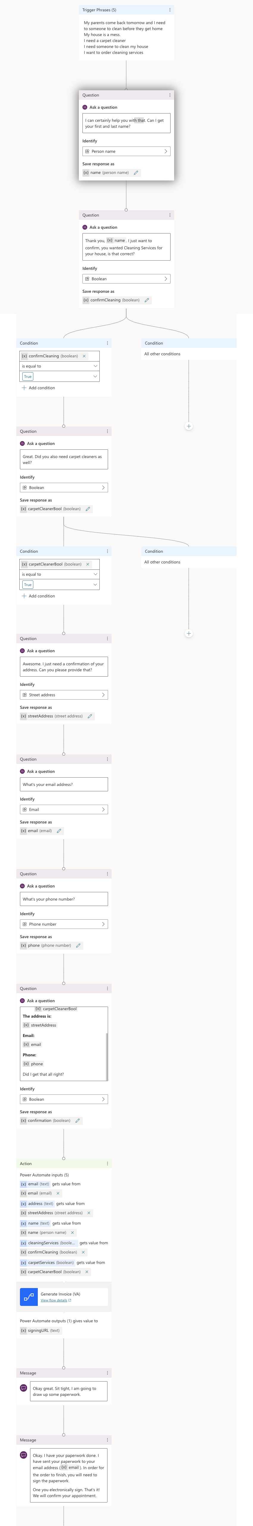 Power Virtual Agent to creating a new topic.