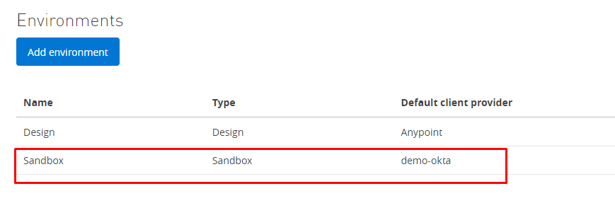 Assign provider to the environment