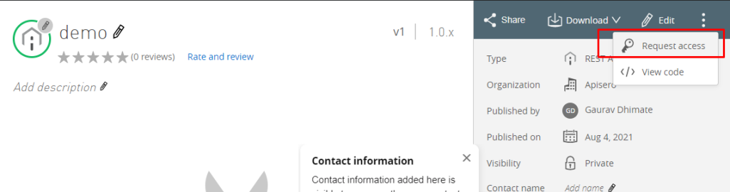 Request access from Exchange