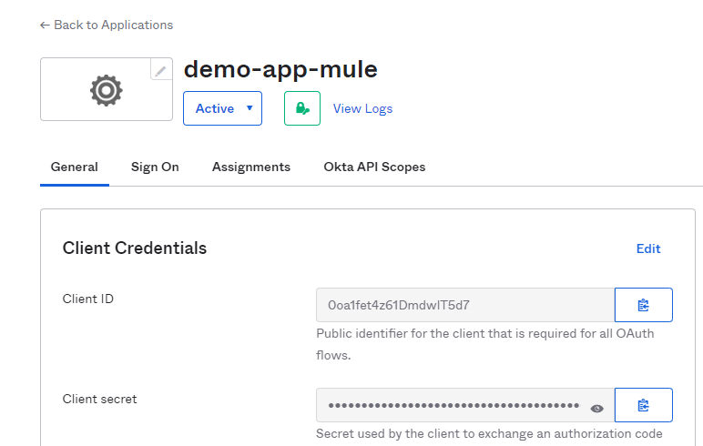 Enabling client credentials