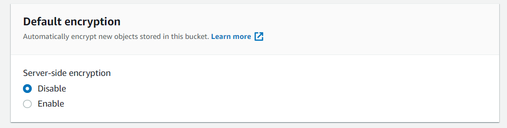 Bucket encryption options