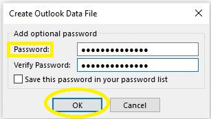 Create Outlook Password